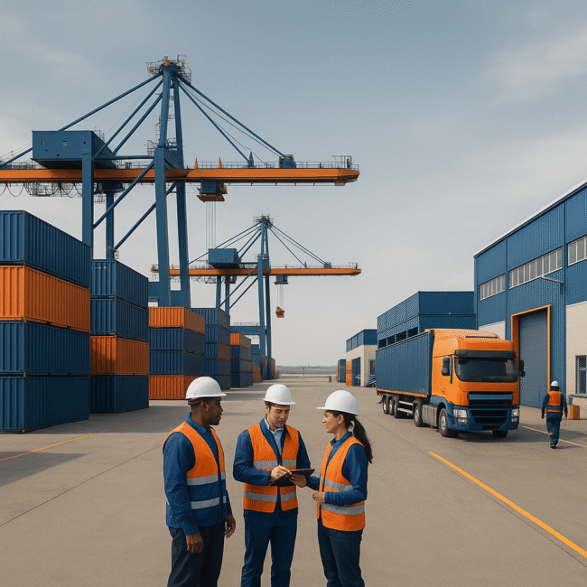 Imagen de camiones en carretera